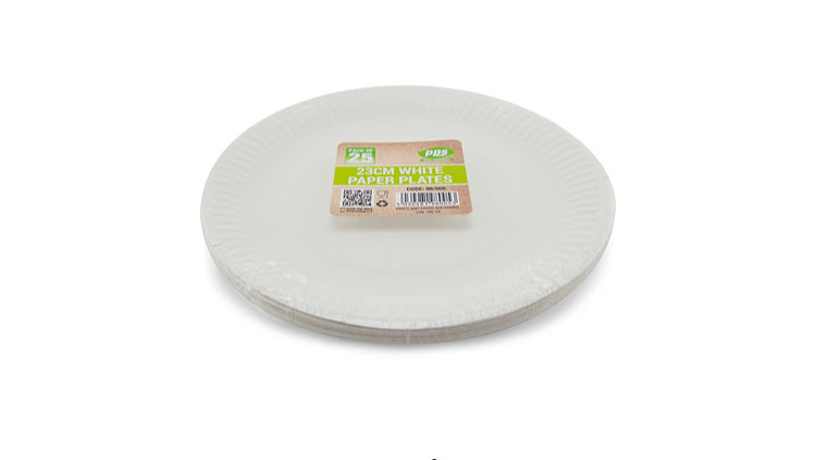 Pps White Paper Plates 23cm x 25