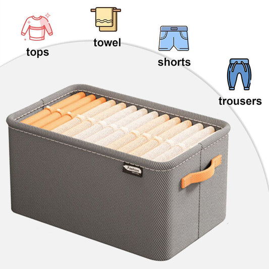 Large Capacity Gray Storage Box Wardrobe Clothing Storage Box Underwear Storage