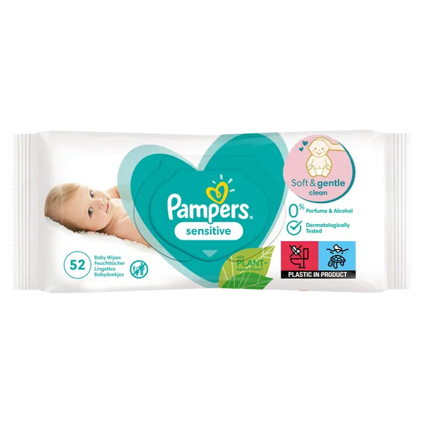 Pampers Sensitive Baby Wipes 52 Wipes