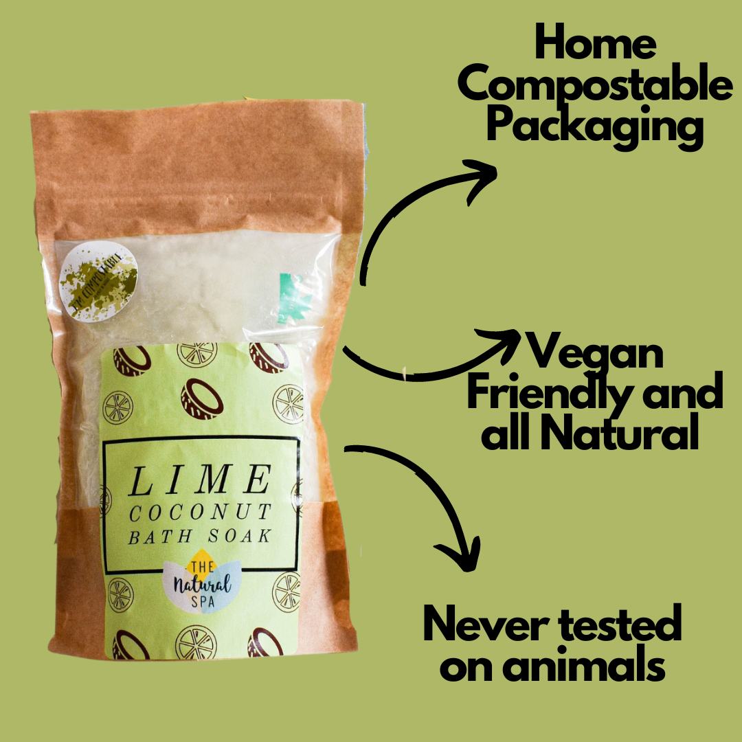 225g Lime and Coconut Bath Soak - Compostable pouch