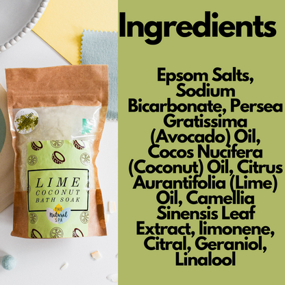 225g Lime and Coconut Bath Soak - Compostable pouch