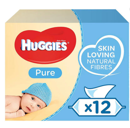 Huggies Pure Baby Wipes x 12 Packs