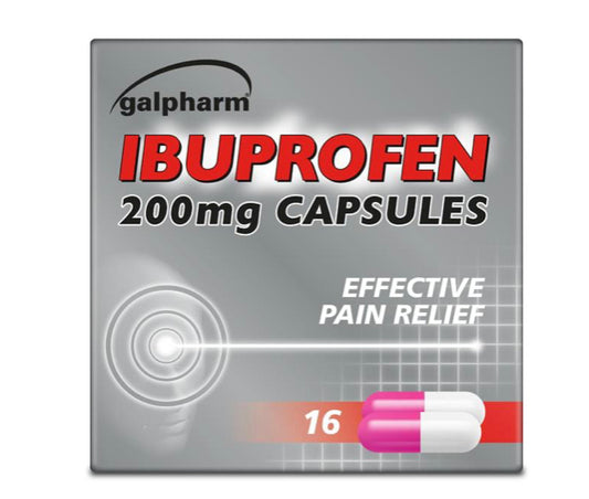 Galpharm Ibuprofen 200mg Capsules x 16 Capsules