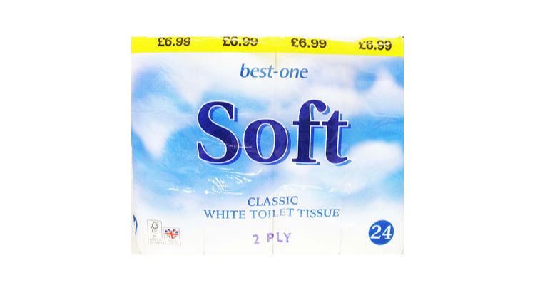 Best One 2 Ply Soft Toilet Tissue Pack of 24