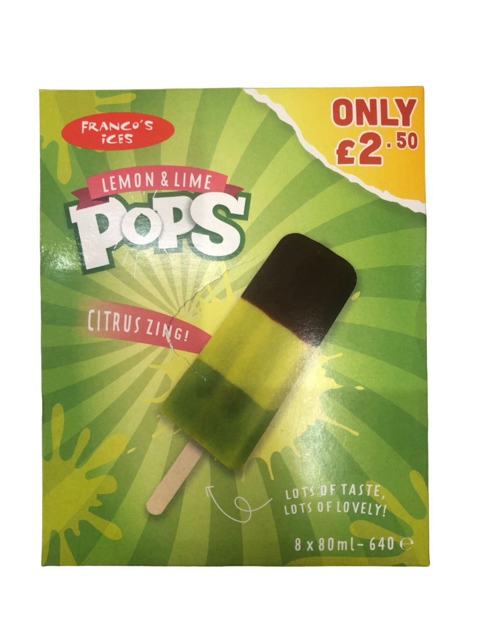 Lemon & Lime Pops Ice Cream 8x80ml