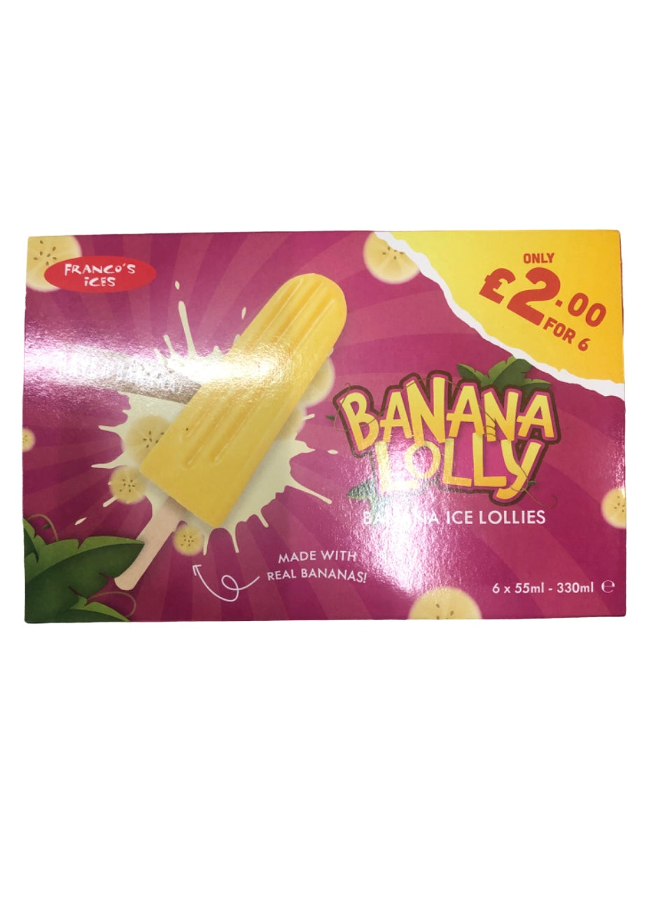 Banana Lolly Ice Cream 6x55ml