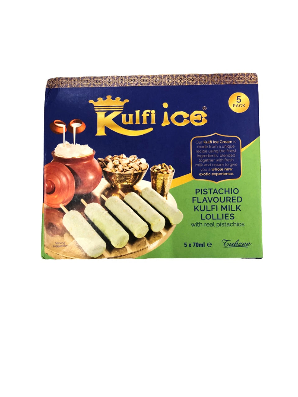 Kulfi Pistachio Milk Ice Cream Lollies 5 x 70ml