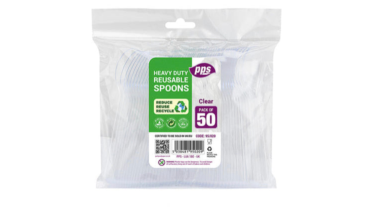 Pps Heavy Duty Reusable Spoons Packs of 50