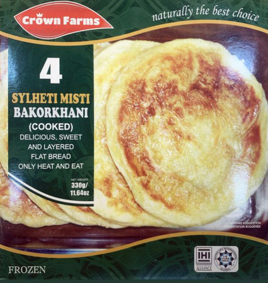 Crown Farms Sweet Paratha (Bakhar Khani) 4pcs 330g