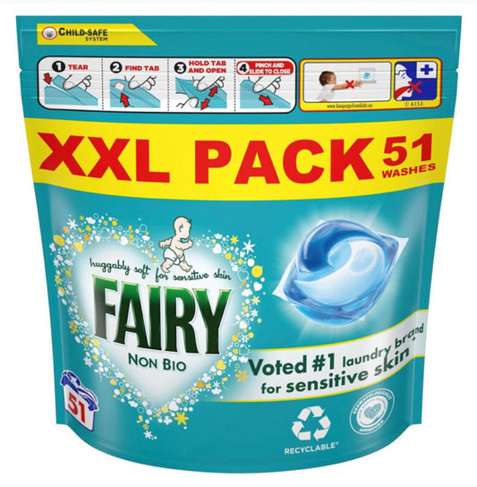 Fairy Non Bio Washing Pod XXL Pack 51 Washes