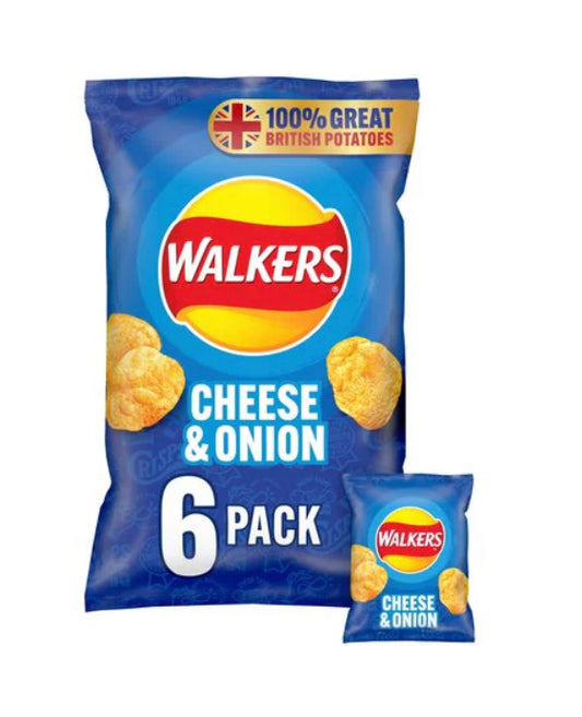 Walker Cheese&Onion Crisps 6x25g