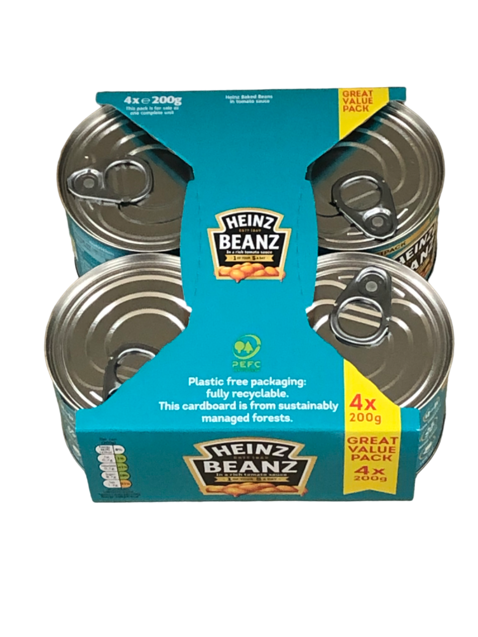 Heinz Baked Beanz in Rich Tomato Sauce 4x200g