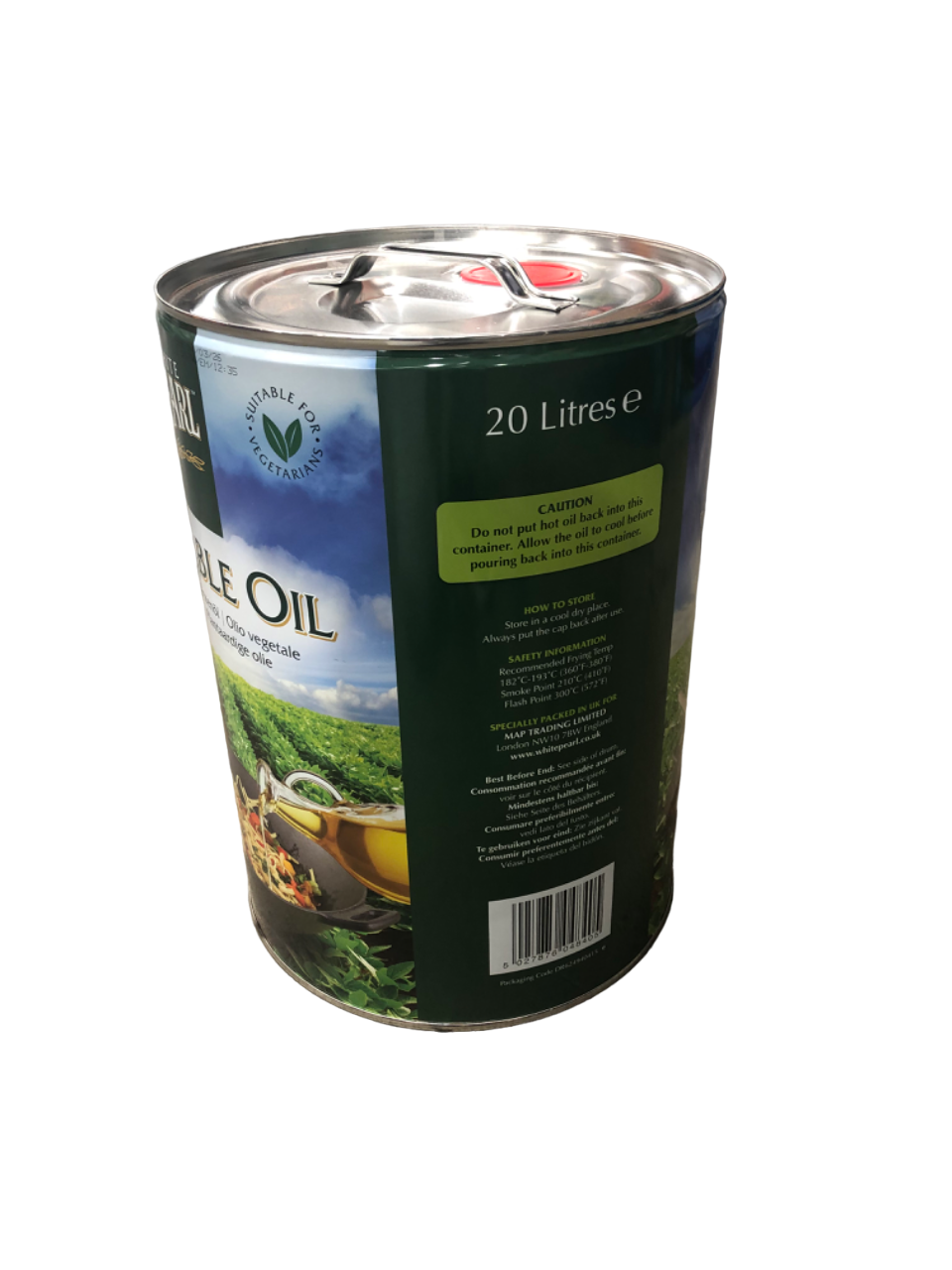 White Pearl 20ltr Vegetable Oil Tin