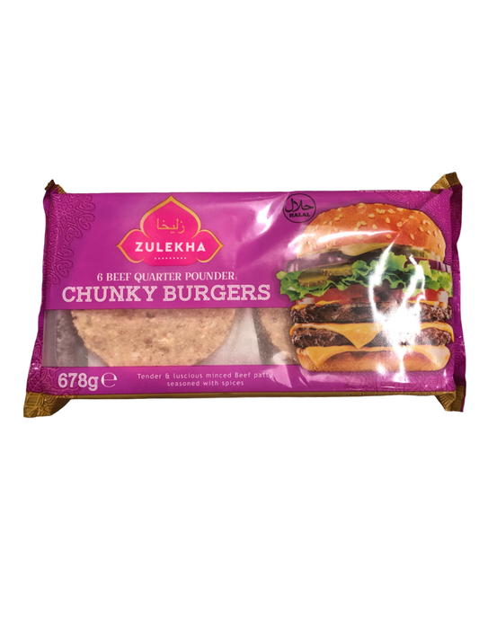 Zulekha Chunky Beef Burgers x 6