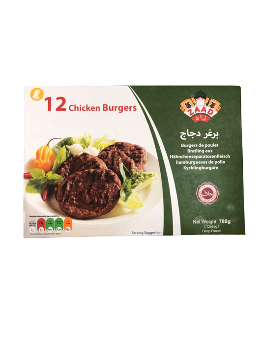 Zaad 12 Chicken Burgers, 780g