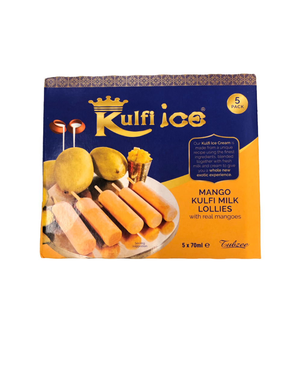 Kulfi Mango Milk Ice Cream Lollies 5 x 70ml