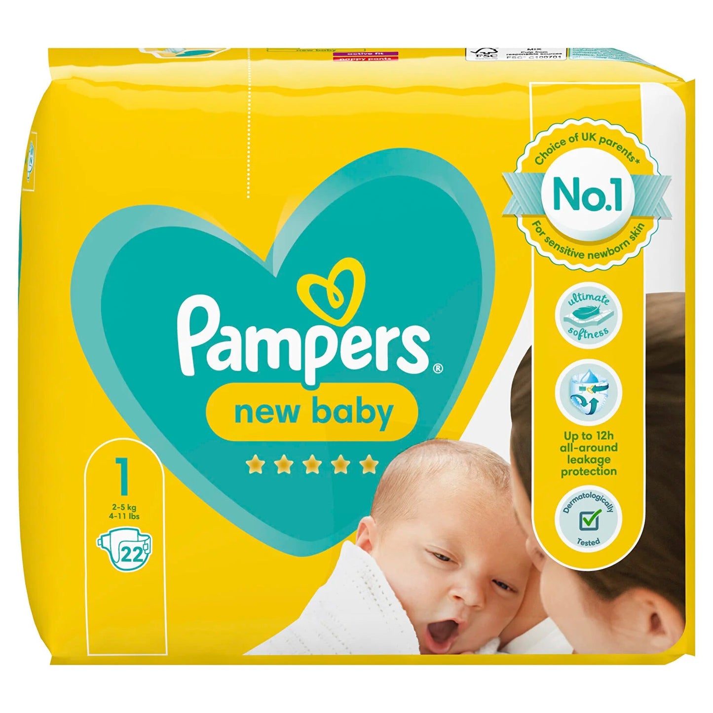 Pampers New Baby Size 1 , 22 Nappies, 2-5kg