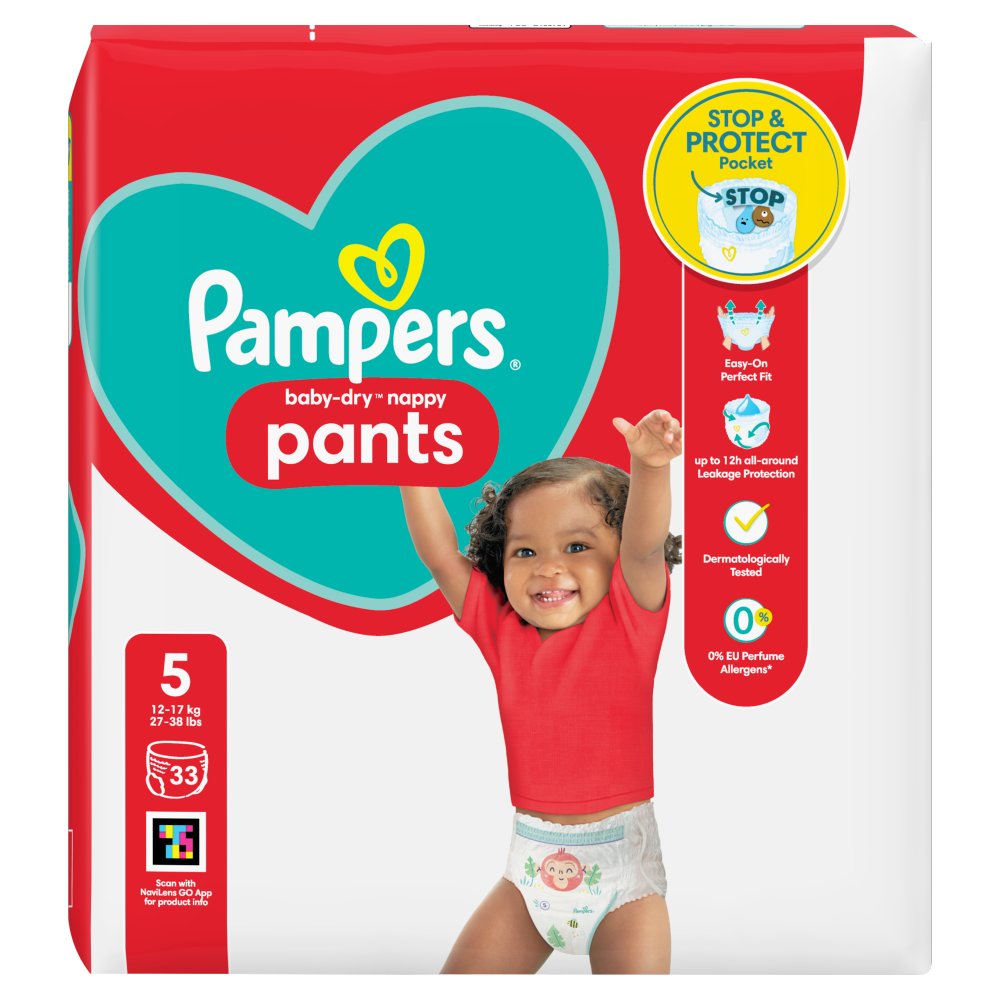 Pampers Baby Dry Pants Size 5 33 Nappy Pants 12-17kg