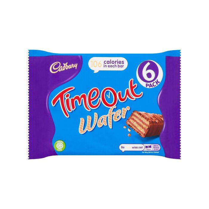 Cadbury Time Out Wafer Chocolate Biscuit 6 x 18g