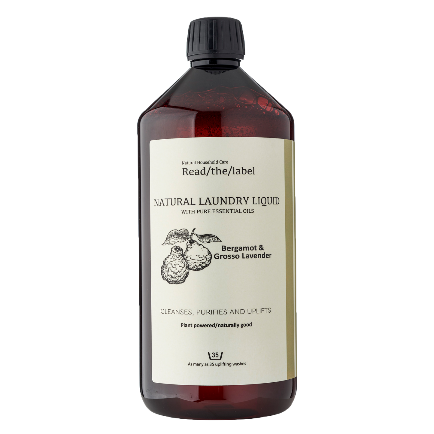 Natural Laundry Liquid-  Bergamot & Grosso Lavender 1000ml