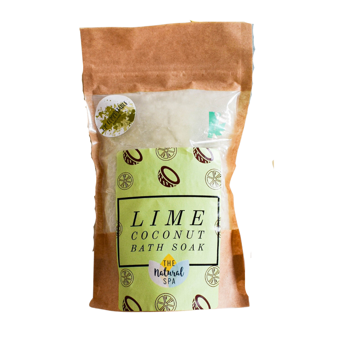 225g Lime and Coconut Bath Soak - Compostable pouch