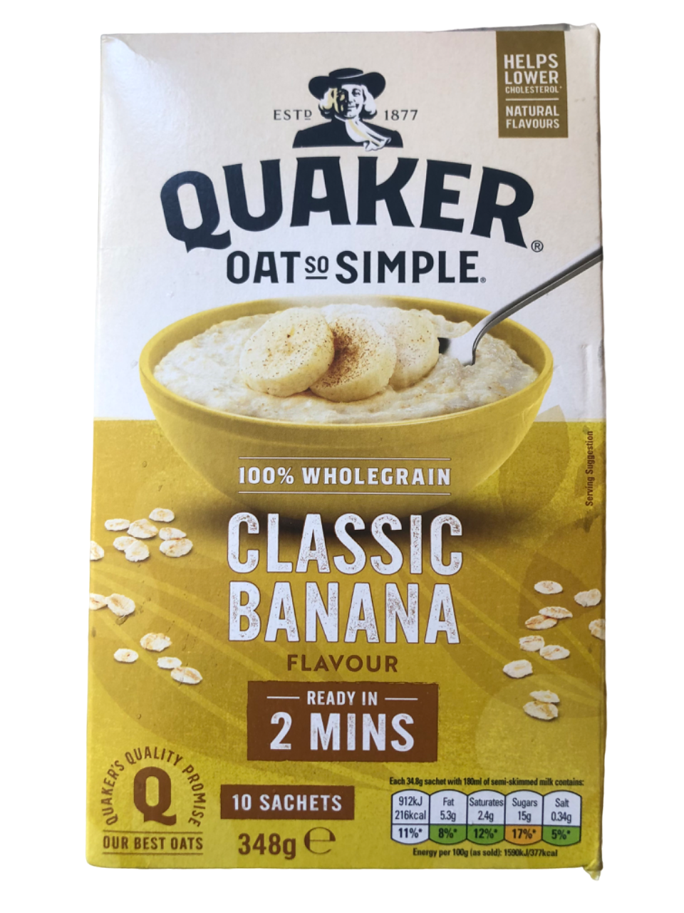 Quaker Oats Classic Banana Porridge 10 Sachets (34.8g each sachet)