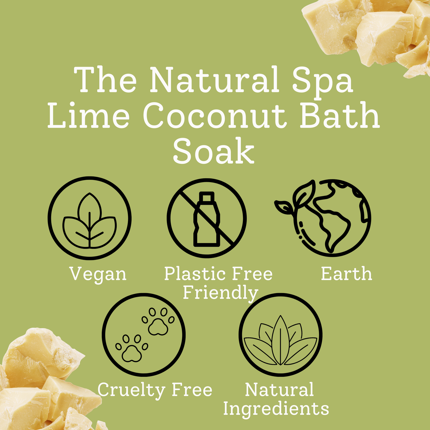 225g Lime and Coconut Bath Soak - Compostable pouch