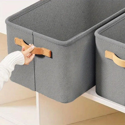 Large Capacity Gray Storage Box Wardrobe Clothing Storage Box Underwear Storage