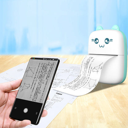 Portable Mini Thermal Label Printer Bluetooth Photo Printer 1 Roll Thermal Paper