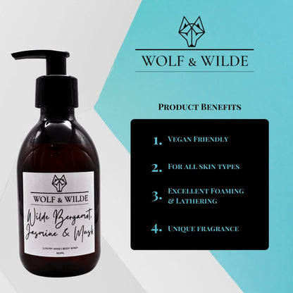 Wilde Bergamot, Jasmine & Musk Luxury 2 In 1 Liquid Soap - Hand & Body 250ML